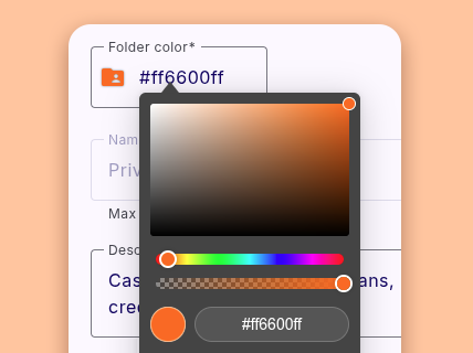 Color palette selector for case color coding in CaseRM